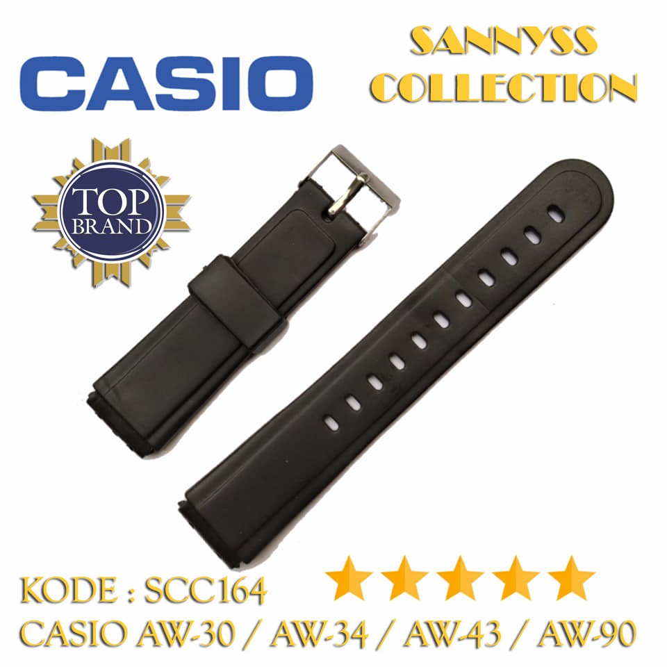 STRAP TALI JAM CASIO AW-34 - AW 34 - AW34 RUBBER HITAM SUPER