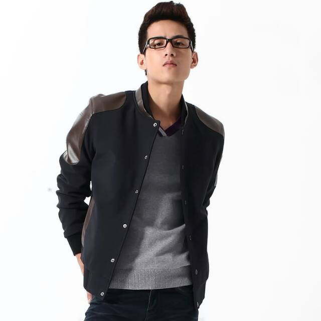 Jaket baseball pria korea
