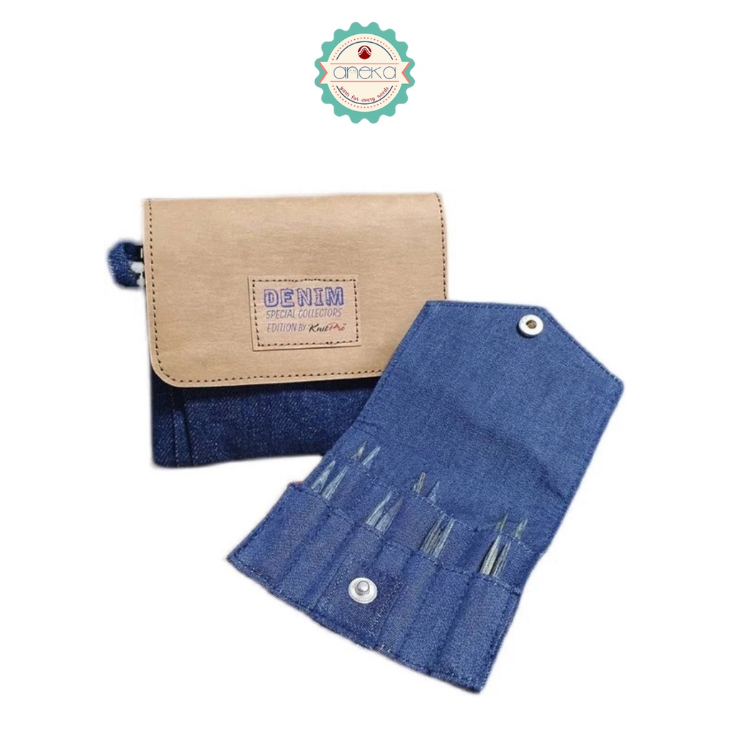 KnitPro - Denim / Indigo Wood Interchangeable Needle Set Ultra Short &amp; Normal