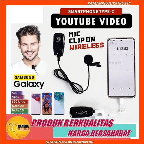 Mic Clip On Wireless 2.4G/UHF  PRANK untuk Hp Smartphone