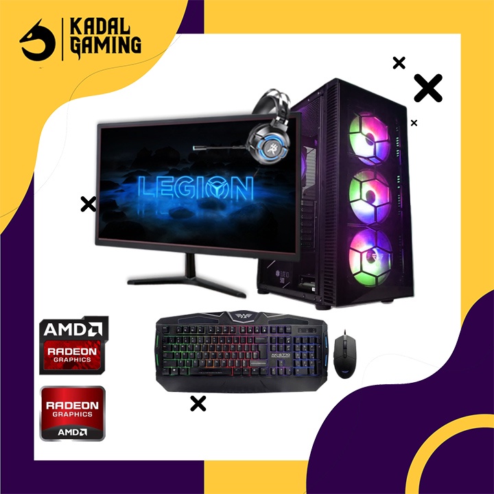 Komputer PC Gaming Fullset AMD A8 7600 VGA Radeon 8GB RAM Gaming Desain Client Server Kantor