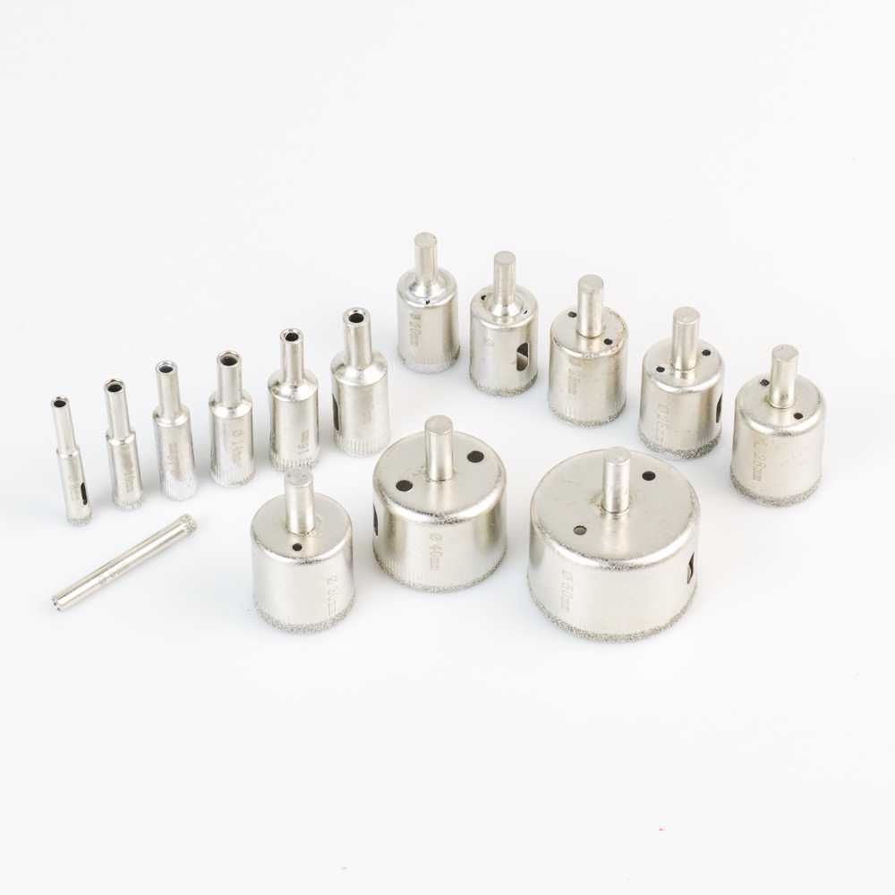 Set Mata Bor Kaca Drill mata bor diamond Hole Saw Keramik Marmer 15 PCS