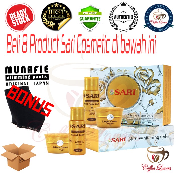 

SARI COSMETICS KRIM KREM CREAM GOLD SERIES OILY SKIN KULIT BERMINYAK