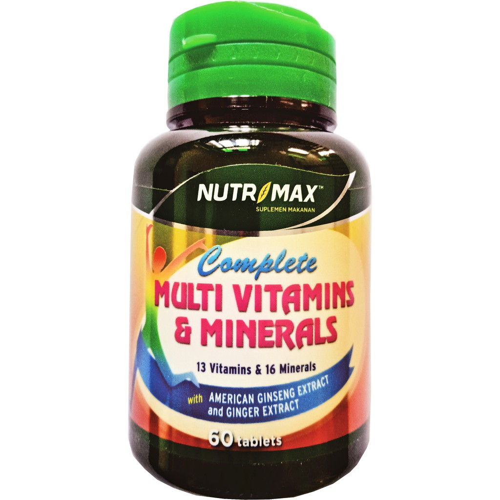 NUTRIMAX COMPLEX MULTIVITAMIN & MINERALS MEMENUHI KEBUTUHAN HARIAN VITAMINN DAN MINERAL UNTUK MENING