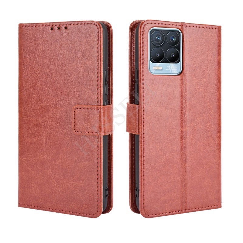 LEATHER FLIP COVER WALLET OPPO A95 4G / Oppo A16 A74 A54 REALME 8 PRO 4G 5G C25 C21Y C21 C20 NARZO 30A 20 KULIT CASE