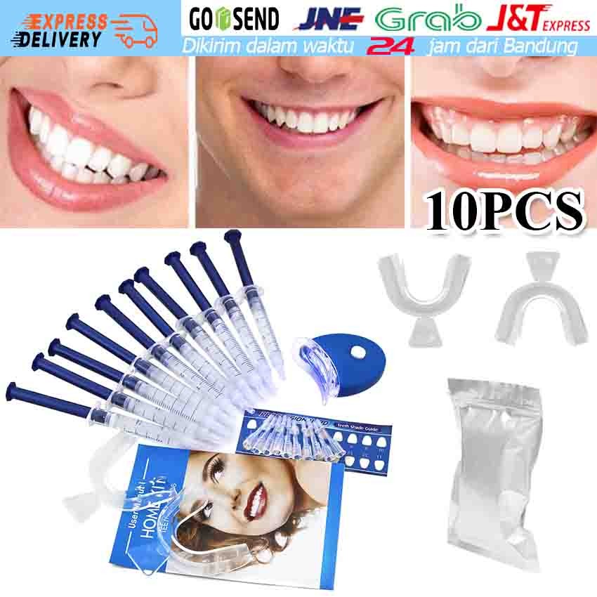 Set 10PCS Peralatan Laser Gigi Dental Gel Pemutih Gigi Bleeching Dental Whitening Bleaching Gigi