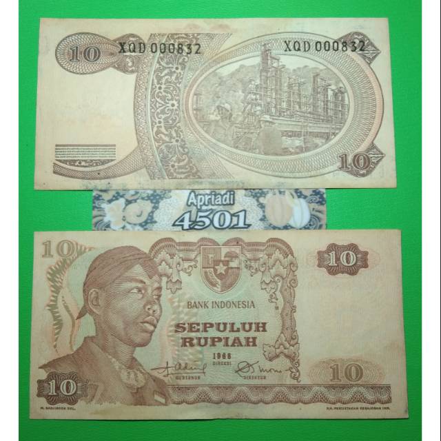 UK130 UANG KUNO ASLI 10 RUPIAH SERI SOEDIRMAN/SUDIRMAN TAHUN 1968 UANG LAMA KERTAS MAHAR NIKAH #VF