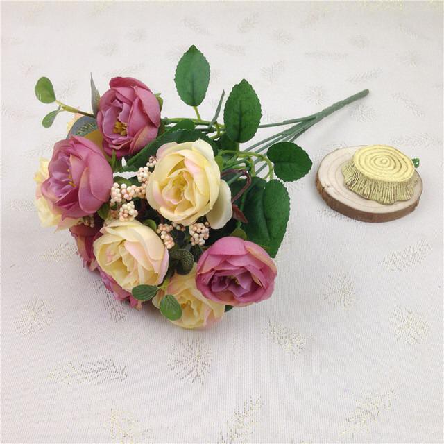 COD BUNGA MAWAR  BUNGA TANGKAI PLASTIK BUNGA ARTIFISIAL BUNGA PAJANGAN BUNGA HIASAN BT9023-ROSE