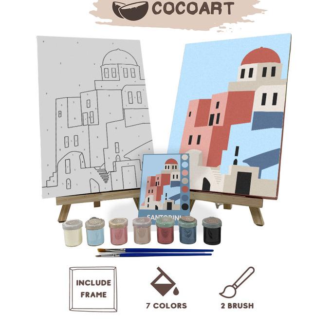 

Paint By Number Kit [ Santorini ] - Cocoart.Id I Kanvas 20 X 30 Cm