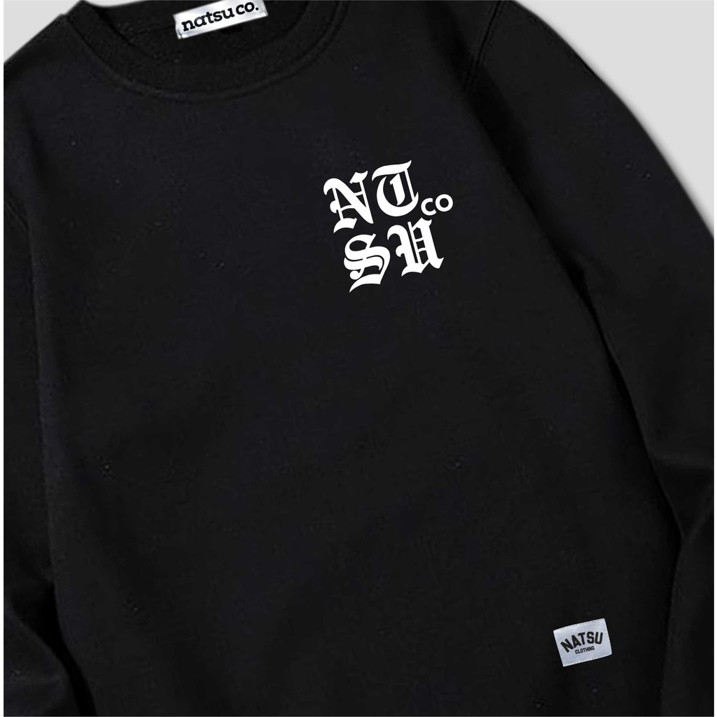 Sweater Crewneck Simple Logo Dada Kiri NTSU.CO Pria dan Wanita NATSU.CO x PANDAWA HOODIE