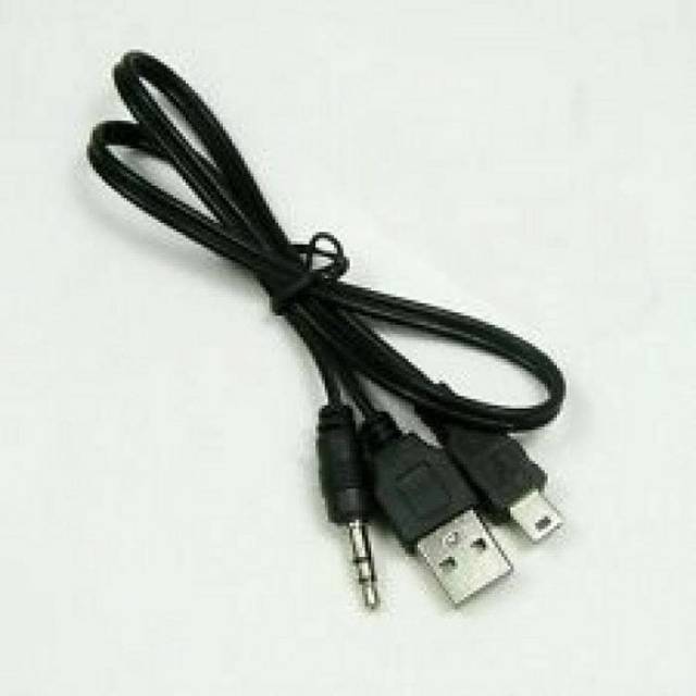 Kabel Mini USB to AUX 3.5mm + USB Male Audio Splitter Kabel Miniusb to Audio Speaker MP3 MP4 PLAYER