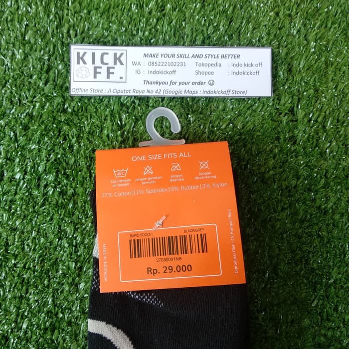 KAOS KAKI SEKOLAH/ KAOS KAKI OLAHRAGA ORTUSEIGHT ORTUSEIGHT RAPID SOCKS L - BLACK