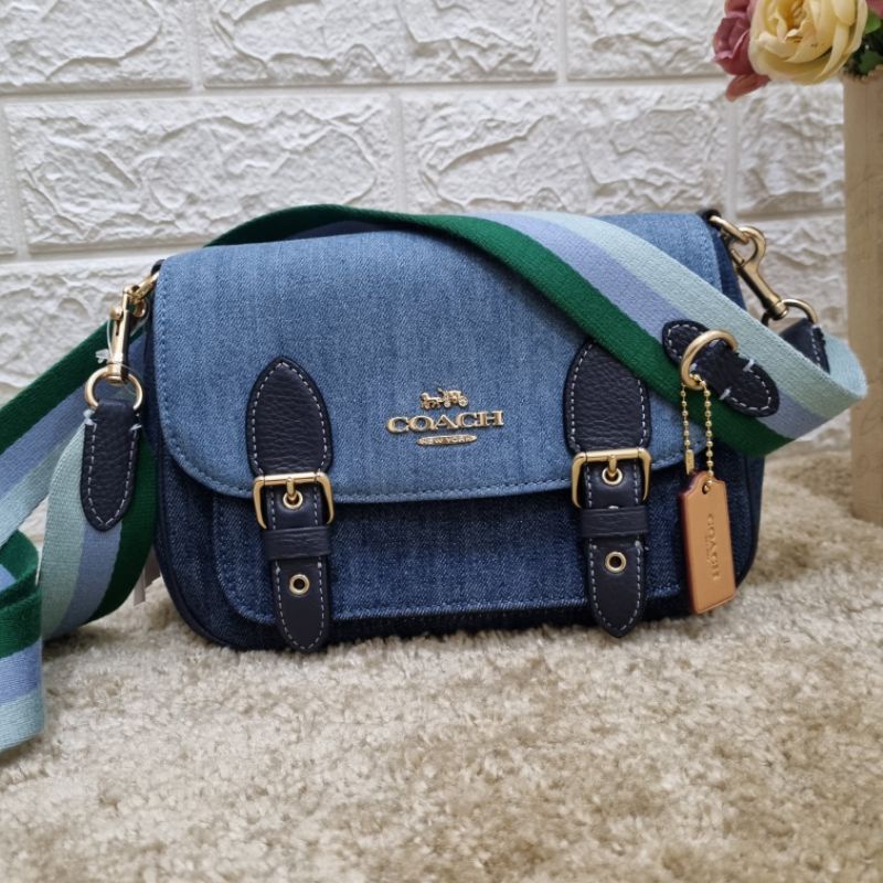 tas slempang coach C8583 mx denim lucy xbody denim multi