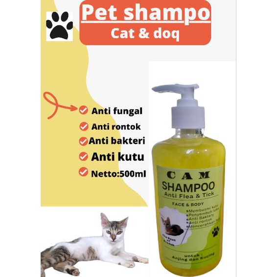 shampoo kucing dan anjing Anti kutu/pelembut bulu/anti jamur/Anti rontok netto: 500ml