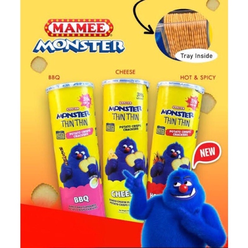 Ready Mamee Monster Thin Thin Potato 100gram Malaysia
