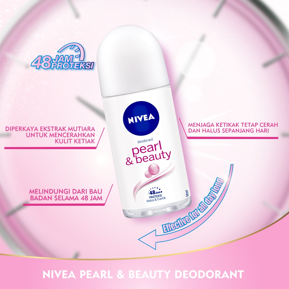 NIVEA Personal Care Female Deodorant Pearl &amp; Beauty Roll On 50ml