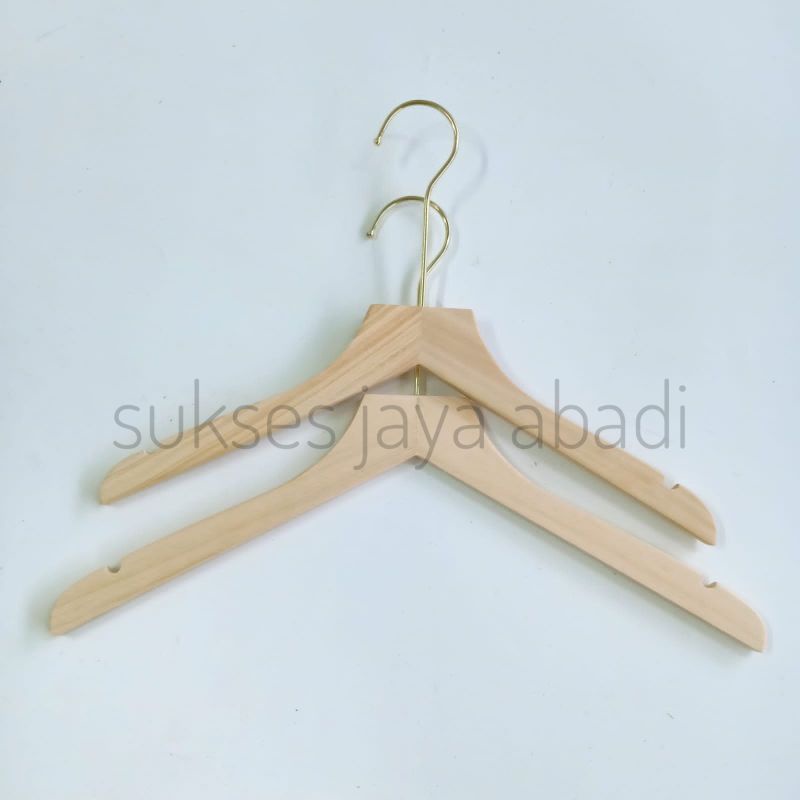 Hanger Gold / Hanger Butik / Hanger Kayu / Gantungan Baju / Hanger Kayu