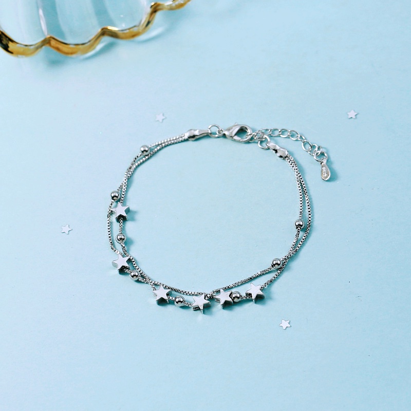 Gelang Lapis Ganda Bahan S925 Silver Untuk Wanita