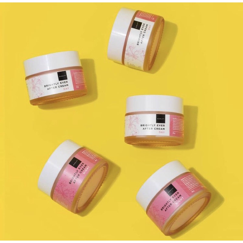 Scarlett Whitening Brightly Ever After Night Cream Scarlett Brightly Day Cream Krim Wajah Scarlet