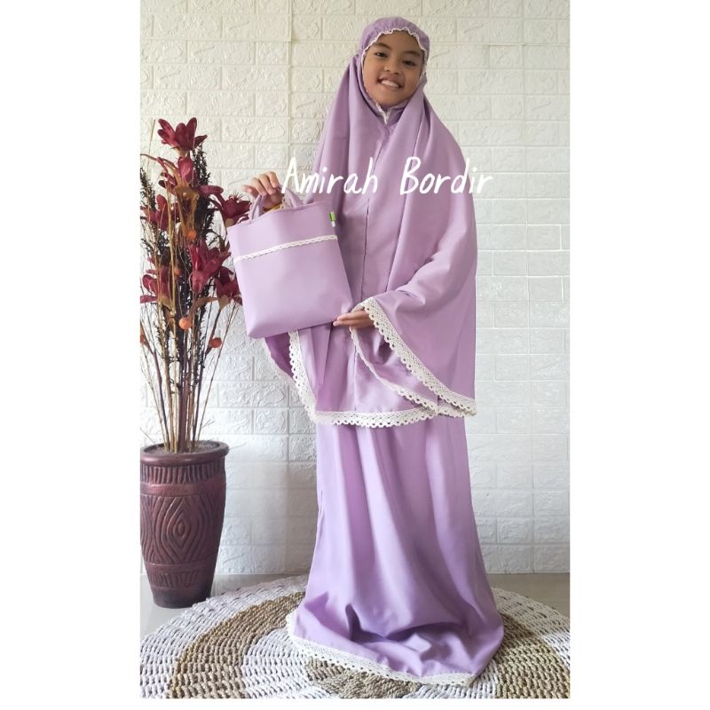 MUKENA ANAK TANGGUNG KATUN POLOS RENDA TERMURAH USIA 7 - 16 TAHUN( SIZE XXL - XXXL) SIZE XXL BISA MUAT SAMPAI TB 138 CM.SIZE XXXL BISA MUAT SAMPAI 148 CM