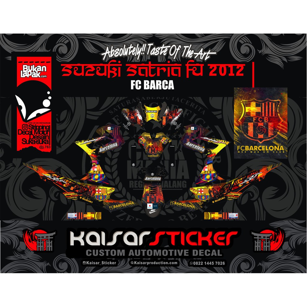 sticker decal satria fu 2012 full body barca stiker striping satria fu 2012 decal satria 2012 barca
