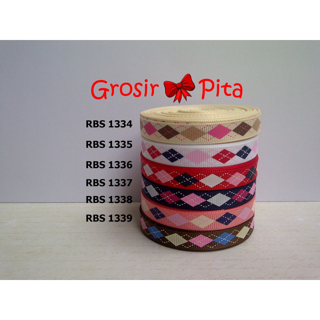

(25 yard) Pita Grosgrain Motif RBS 1334,1335,1336,1337,1338,1339 | Toko Bahan Craft | Grosir Pita