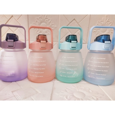 botol minum korea viral botol motivasi 1,3 liter free tali warna lucu