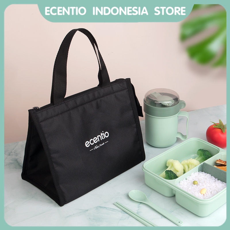 ecentio Tas Bekal Pola ikan Oxford cloth Lunch Bag