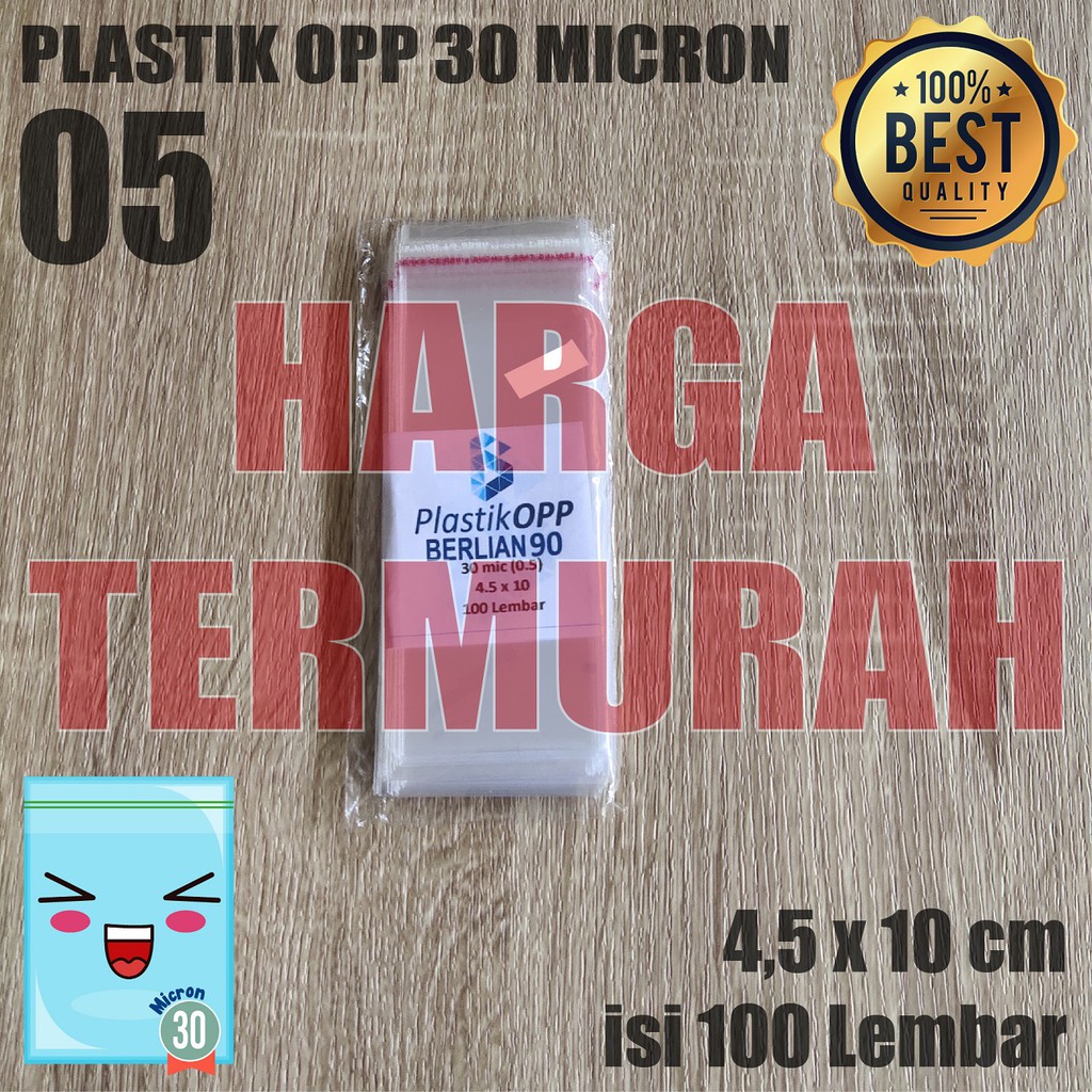 

4,5 x 10 cm PLASTIK OPP TEBAL 30 Micron (0,5) PLASTIK KEMASAN TERMURAH / PLASTIK UNDANGAN