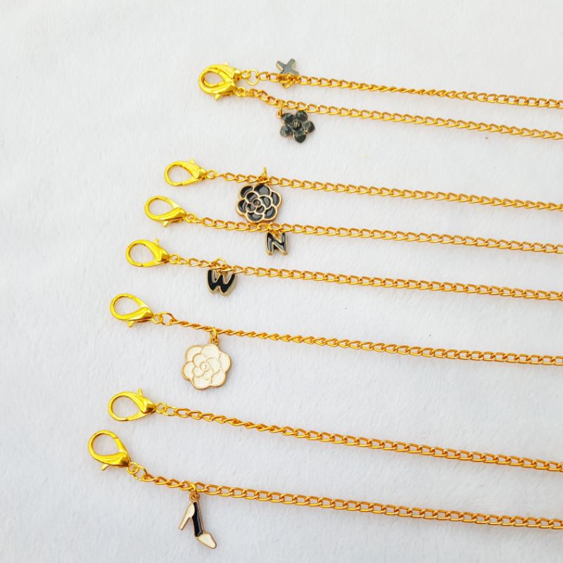 kalung/tali masker rantai - warna emas