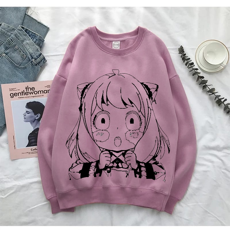 Sweater wanita Anime anya Crewneck M-XXL