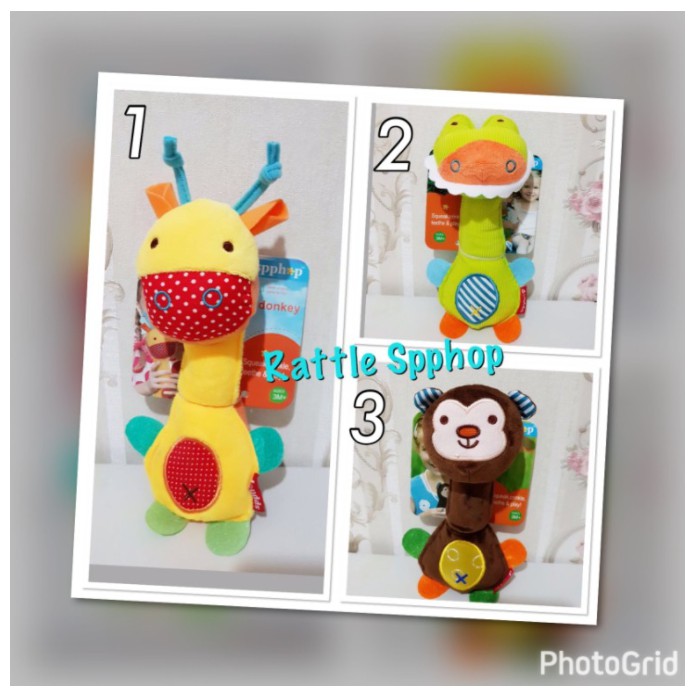 Boneka Rattle stick BESAR SPPHOP Animal / Rattles Musik Mainan Bayi /mainan bayi CBKS JH VC