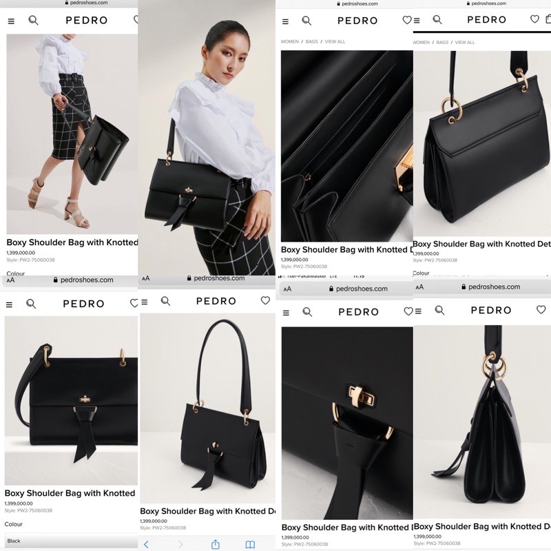 PEDRO BOXY SHOULDER BAG WITH KNOTTED DETAIL