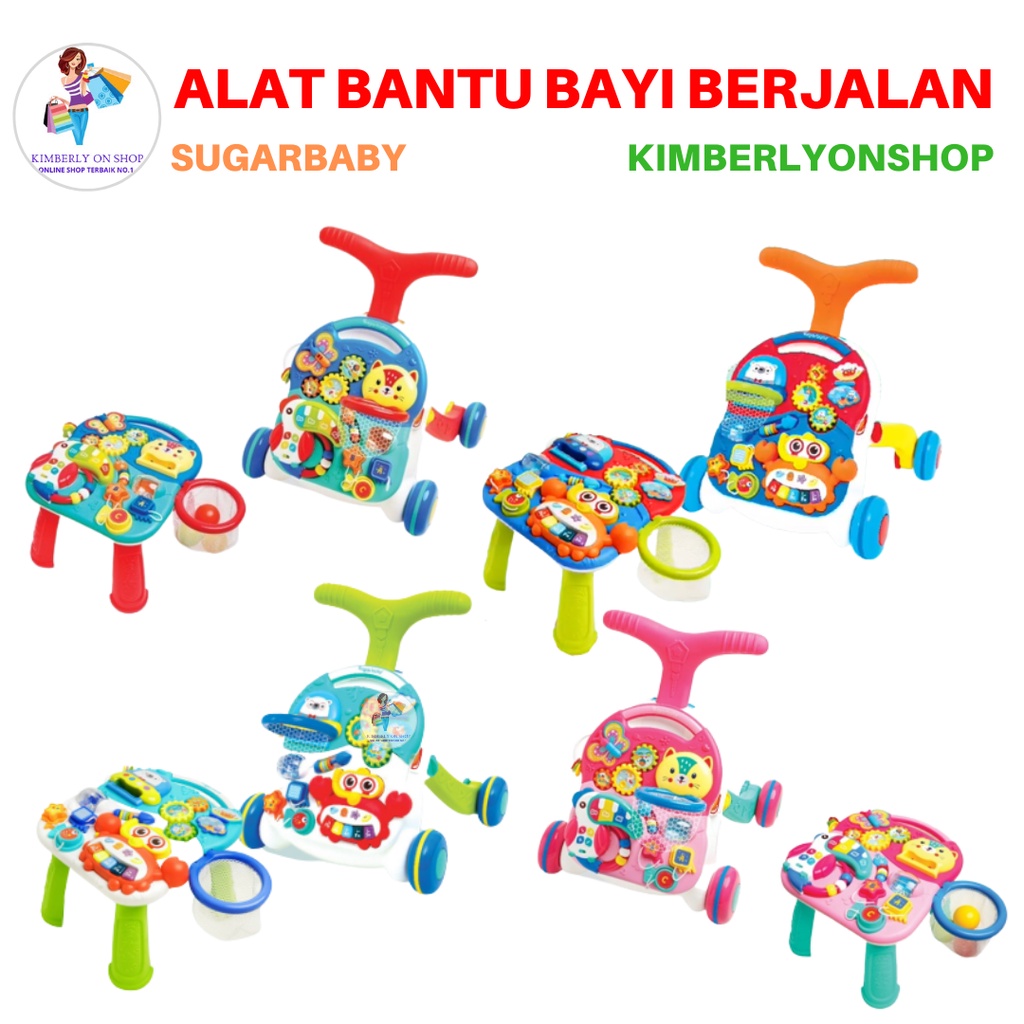 Sugar Baby 10IN1 Premium Activity Walker &amp; Table Alat Bantu Bayi Jalan