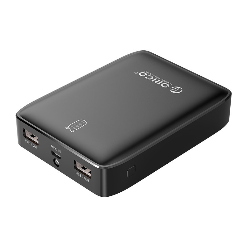 ORICO MP-1U1Q Power Bank DIY Case - Hitam/Putih, 18650 Baterai, 18W Input/Output