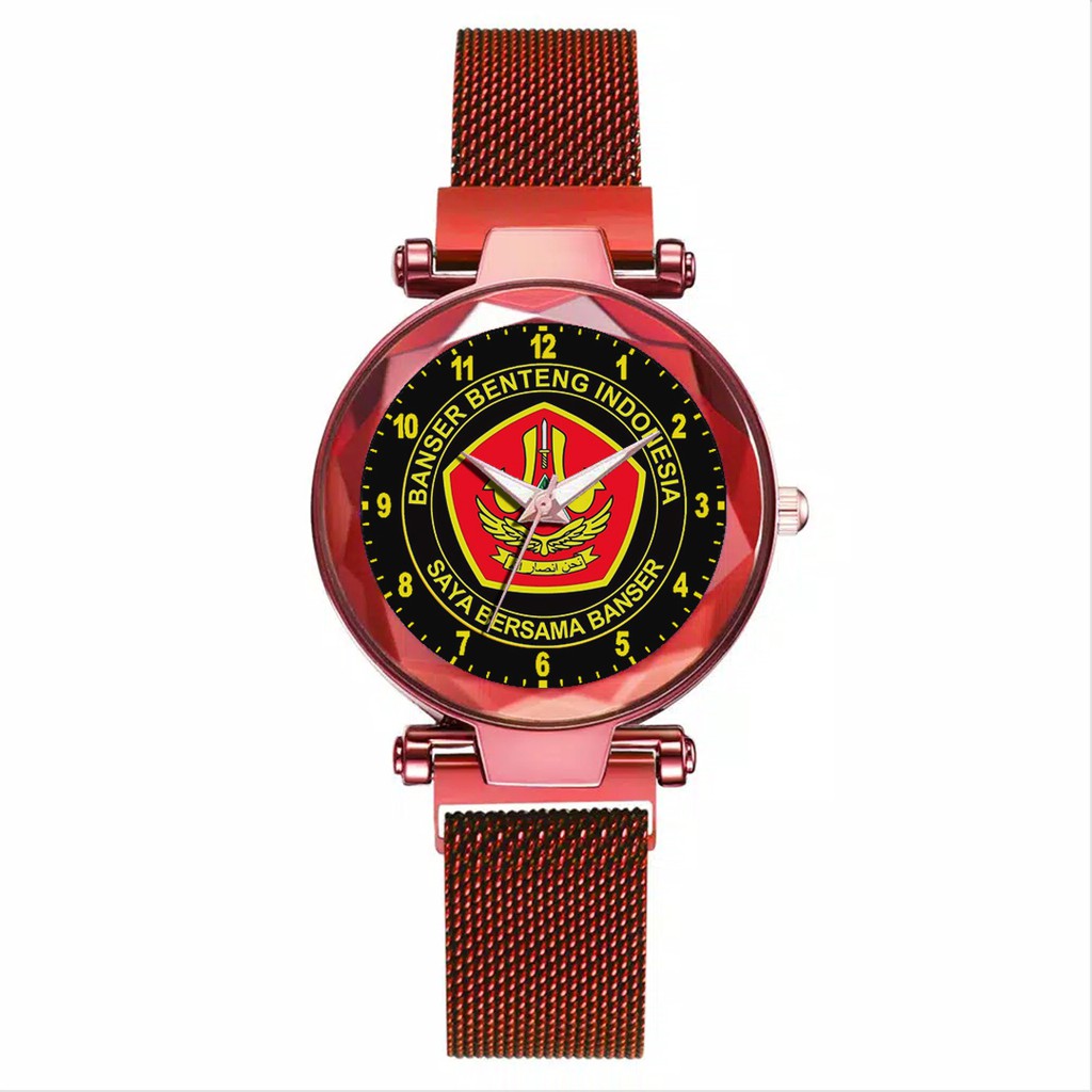 Jam Tangan Wanita Custom - BANSER MOTIF 3 Free Box &amp; Batre Cadangan