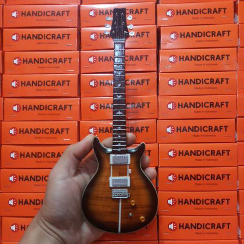 Miniatur gitar prs coklat carlos santana
