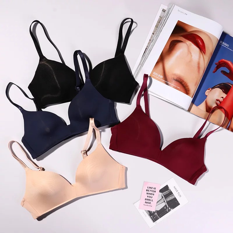 Vbras Offical Shop BR28 Bra Push Up Bra Tanpa Kawat Pakaian Dalam Seksi Wanita-3