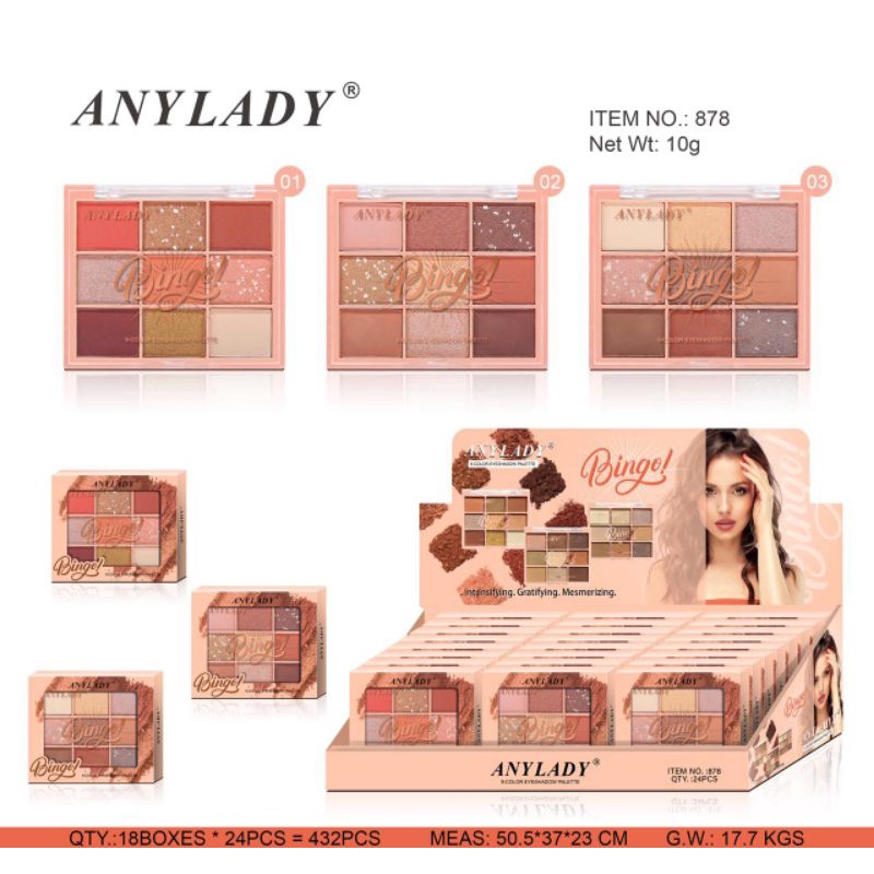 [Per Pc] Eyeshadow Anylady BINGO 9 Colors 878