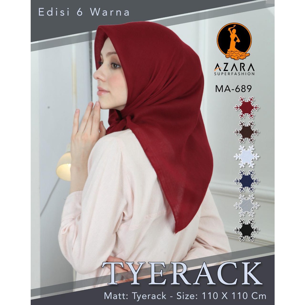 SEGI EMPAT TYERACK AZARA POLOS SEGIEMPAT KERUDUNG TERBARU TEPI JAHIT 110 X 110 HARGA GROSIR