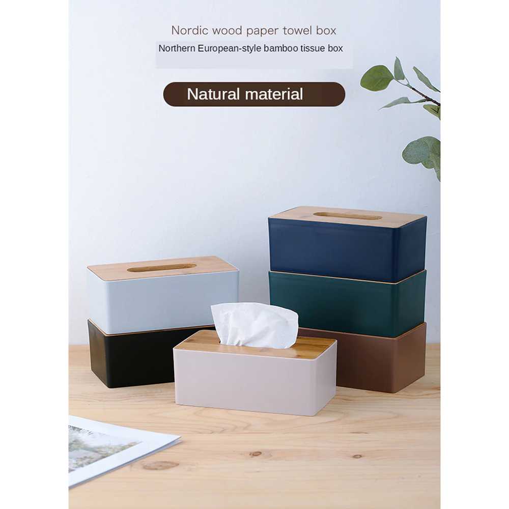 TaffHOME Kotak Tisu Kayu Solid Wood Tissue Box Model Tabung - ZJ013