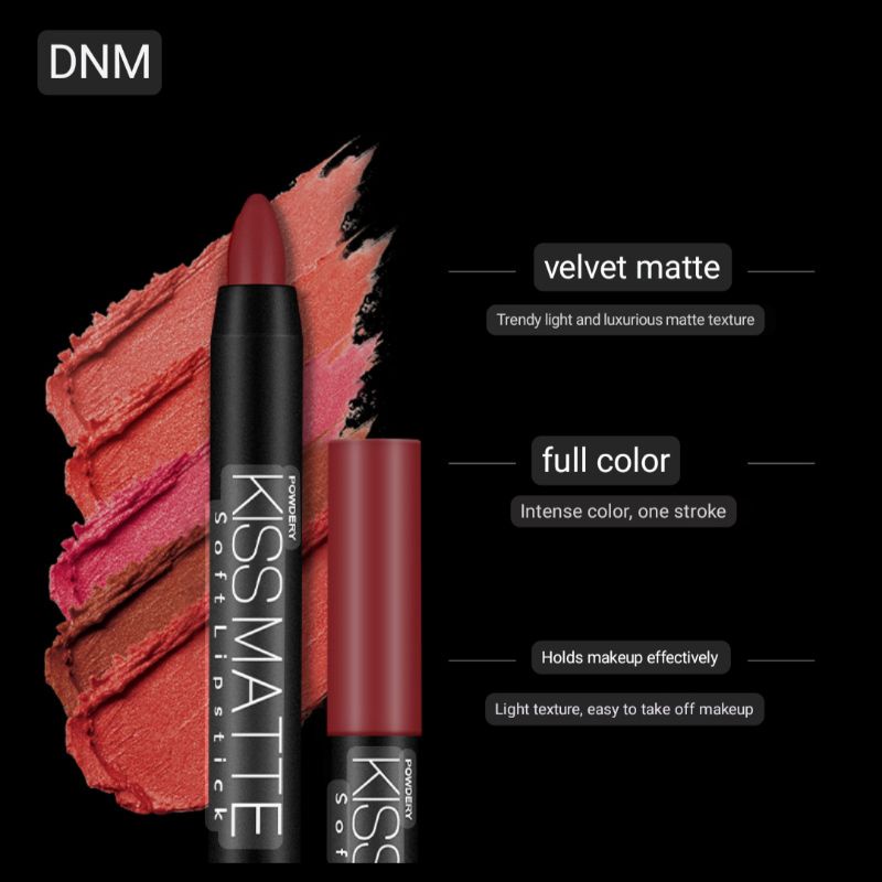 Flowing Golden DNM Soft Lipstick Kiss Matte Lip Gloss Waterproof Lip Glaze Moisturizing Original 3g