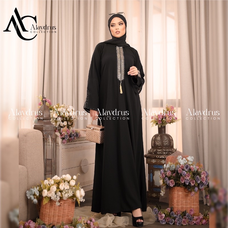 New Abaya Gamis Maxi Dress Arab Saudi Bordir Zephy Turki Umroh Dubai Turkey India Wanita Hitamjo Haidy