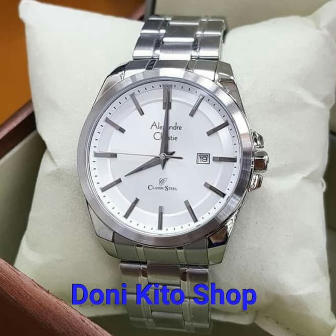 Jam Tangan Pria Original Alexander Cristie AC8404 Silver