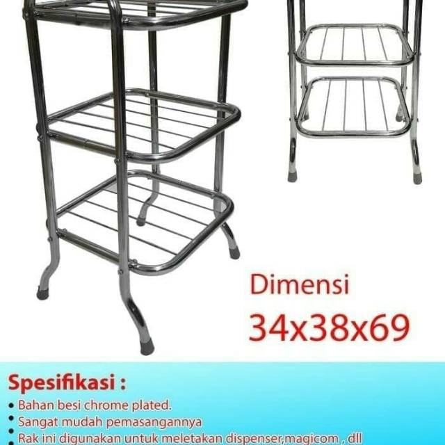 Rak Dispenser Galon Stainless Susun 3 | Kaki Dispenser