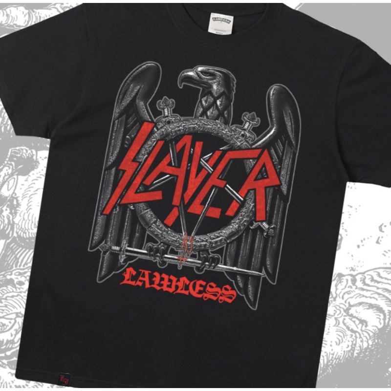 KAOS TSHIRT LAWLESS X BAND SLAYER LOGO OG BLACK EAGLE ORIGINAL BNWT