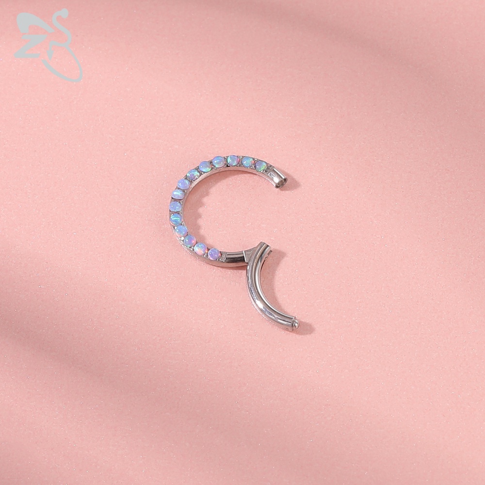 1pc Anting Tindik Hidung / Telinga / Tulang Rawan Bahan Stainless Steel 16g Hias Cz