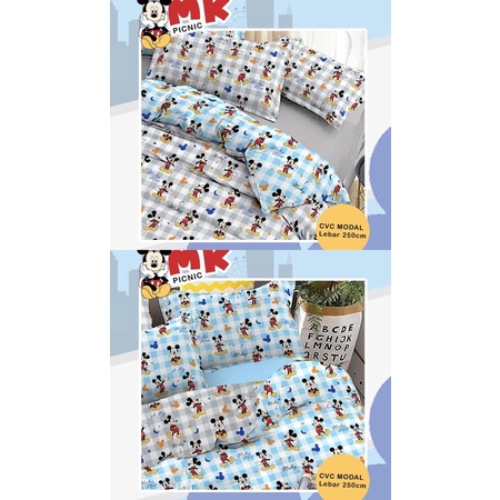 kain sprei meteran mickey picnic star