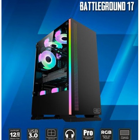 Casing Gaming Simbadda BattleGround 17 mATX Tempered Glass