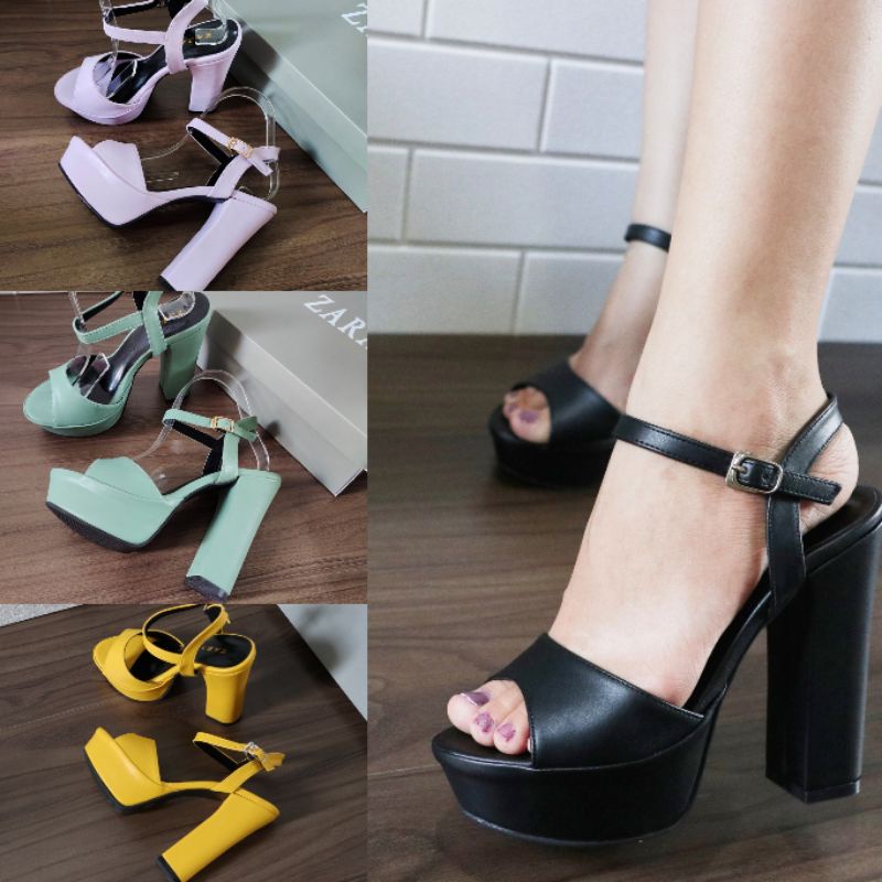 High heels Zara dove leather / zara heels 13 cm